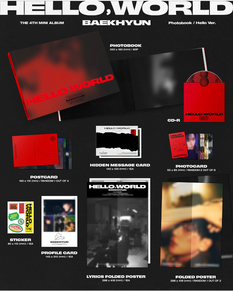 BAEKHYUN (EXO) - 4TH MINI ALBUM [Hello. World] (Photobook Ver.) (2 Versions)