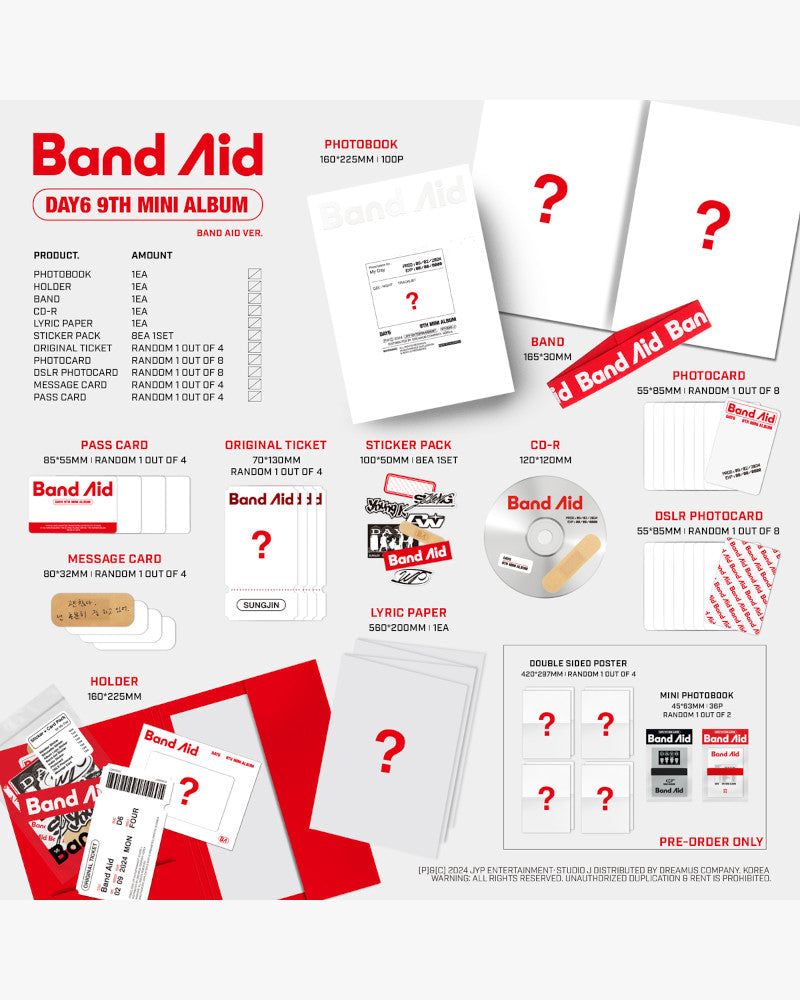DAY6 - 9TH MINI ALBUM [Band Aid] (2 Versions)