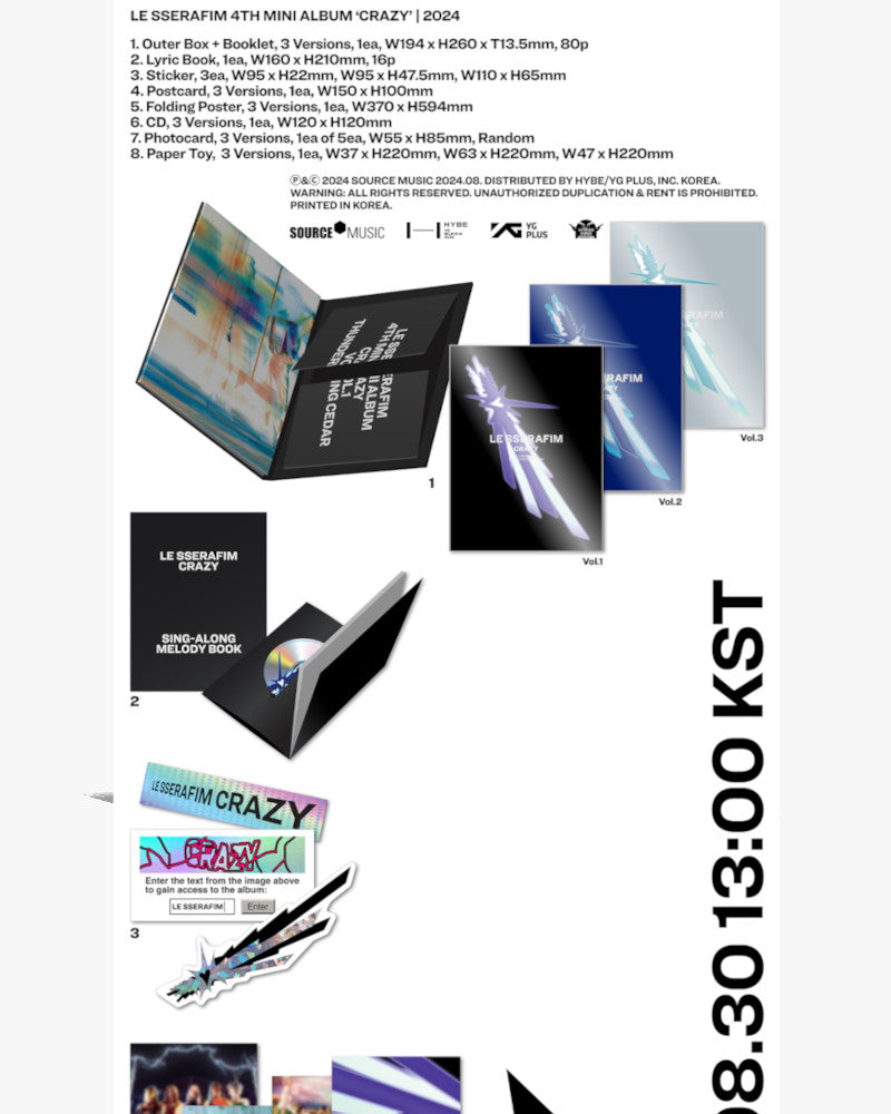 LE SSERAFIM - 4TH MINI ALBUM [CRAZY] (3 Versions)