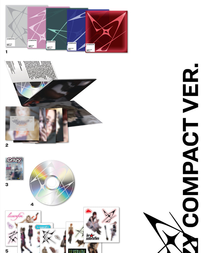 LE SSERAFIM - 4TH MINI ALBUM [CRAZY] (COMPACT Ver.) (5 Versions)