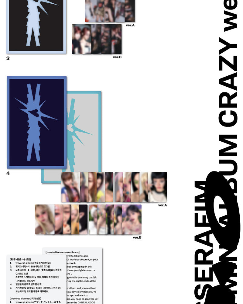 LE SSERAFIM - 4TH MINI ALBUM [CRAZY] (Weverse Ver.) (Random Ver.)